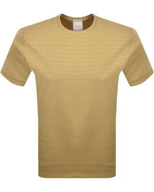 Calvin Klein Tonal Stripe T Shirt Antelope - Yellow