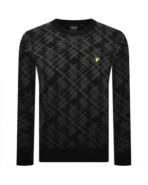 Lyle & Scott Ladder Tartan Knit Sweater - Black