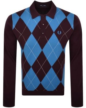 Fred Perry Argyle Knited Polo - Blue