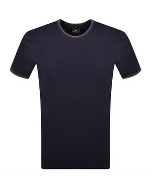 Paul Smith Tipped Crew Neck T Shirt - Blue