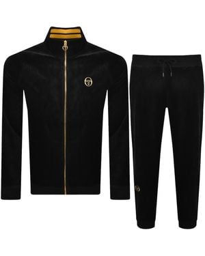 Sergio Tacchini Court Velour Tracksuit - Black