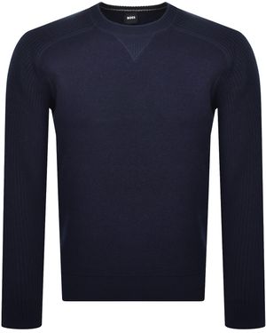 BOSS BUSINESS Boss Ematero Knit Jumper - Blue