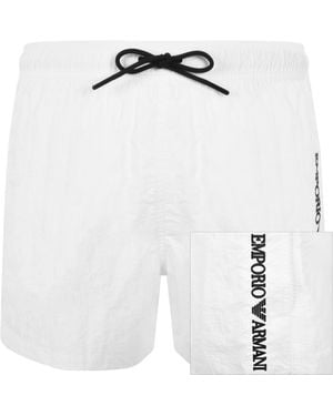 Armani Emporio Logo Swim Shorts - White