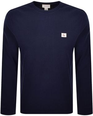 Calvin Klein Jeans Waffle T Shirt - Blue
