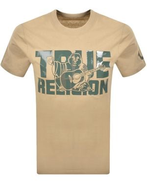 TRUE RELIGION Overlap Logo T Shirt - Natural