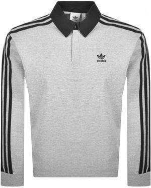 adidas Originals Rugby Long Sleeve Polo - Gray