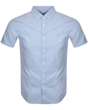 Farah Farah Brewer Slim Short Sleeve Shirt - Blue