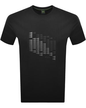 BOSS Boss Network Flag T Shirt - Black