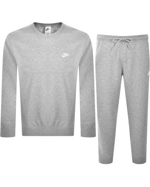 Nike Club Crew Neck Tracksuit - Grey
