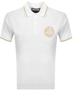 Versace Jeans Couture Couture V Emblem Polo T Shirt - White