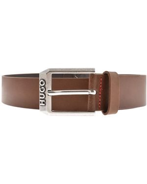 HUGO Gelio Leather Belt - Brown