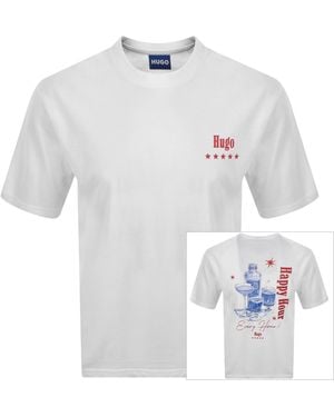 HUGO Printed Artwork T Shirt - White
