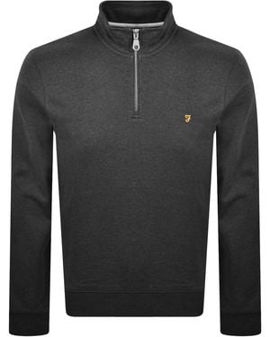 Farah Farah Arnold Quarter Zip Sweatshirt - Grey