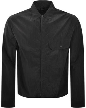 ARMANI EXCHANGE Full Zip Overshirt - Black