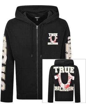 TRUE RELIGION Applique Full Zip Hoodie - Black