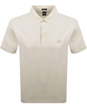 BOSS BUSINESS Boss Mercerised Cotton Polo T Shirt - Natural