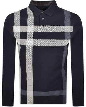 Barbour Blaine Long Sleeve Polo T Shirt - Blue
