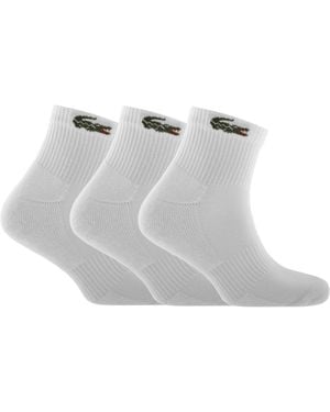 Lacoste 3 Pack Ankle Socks - Gray