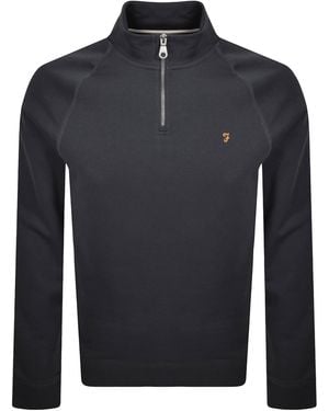 Farah Farah Jim Quarter Zip Sweatshirt - Blue