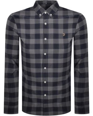 Farah Farah Brewer Check Shirt Yale - Blue