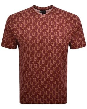 Armani Emporio Logo T Shirt - Red