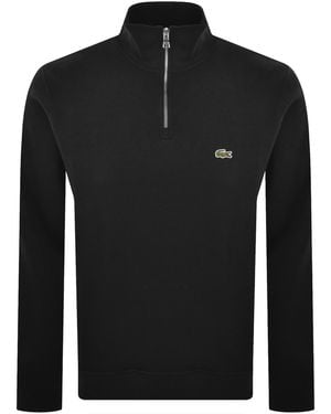 Lacoste Half Zip Logo Sweatshirt - Black