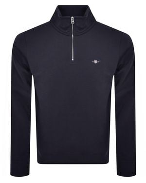 GANT Shield Reg Shield Half Zip Sweatshirt - Blue