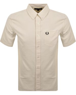 Fred Perry Oxford Short Sleeve Shirt Ecru - Natural