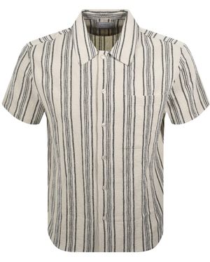 Farah Farah Simon Striped Shirt Ecru - Gray