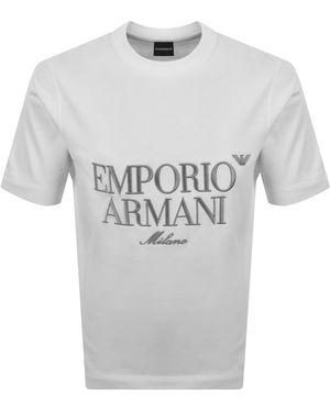 Armani Emporio Crew Neck Logo T Shirt Off - Grey