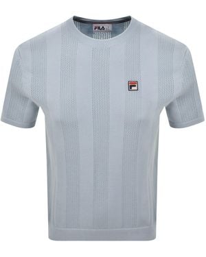 Fila Fila Corrado Knitted Panel T Shirt - Blue