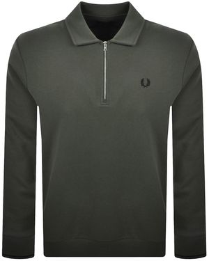 Fred Perry Collared Sweatshirt - Green