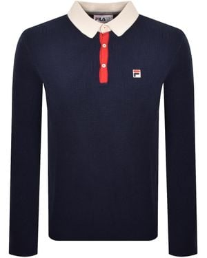 Fila Fila Nowell Waffle Knit Polo Jumper - Blue