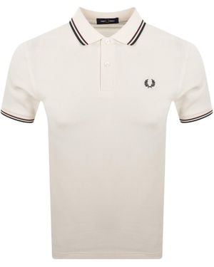 Fred Perry Twin Tipped Polo T Shirt Ecru - Natural