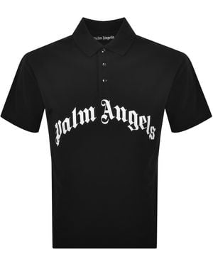 Palm Angels Curved Logo Polo - Black