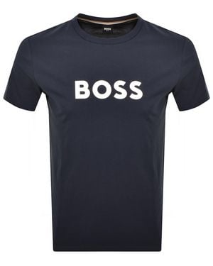 BOSS BUSINESS Boss Sun Protection Logo T Shirt - Blue