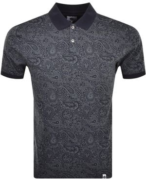 Pretty Green Pretty Paisley Polo T Shirt - Blue