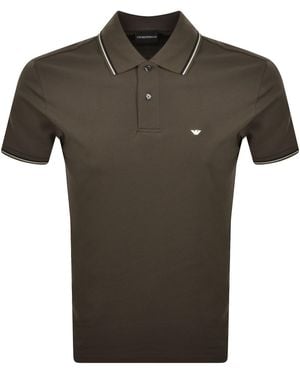Armani Emporio Short Sleeved Polo T Shirt - Green