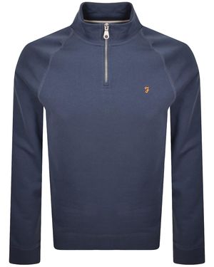 Farah Farah Jim Quarter Zip Sweatshirt - Blue