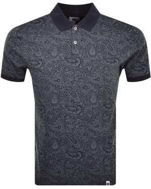 Pretty Green Pretty Paisley Polo T Shirt - Blue