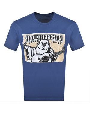 TRUE RELIGION Block Buddha T Shirt - Blue