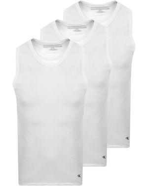 Calvin Klein 3 Pack Vests - White