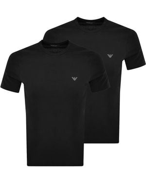 Armani Emporio 2 Pack Logo T Shirts - Black