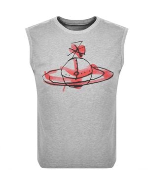 Vivienne Westwood Drawn Orb Muscle Vest - Grey