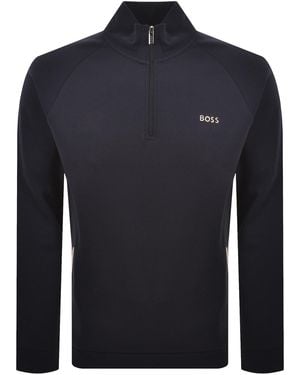 BOSS BUSINESS Boss Sense Quarter Zip Sweatshirt - Blue