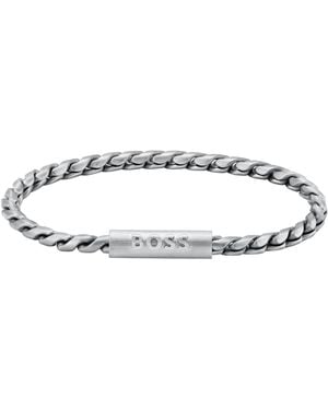 BOSS BUSINESS Boss Doran Braided Chain Bracelet - Metallic