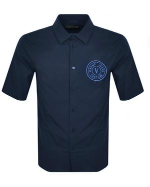 Versace Jeans Couture Couture V Emblem Rubber Shirt - Blue