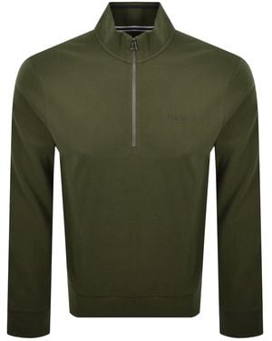Hackett Half Zip Pique Sweatshirt - Green