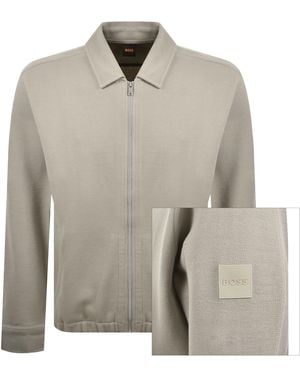 BOSS Boss Ze Bend Full Zip Sweatshirt Light - Grey
