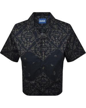 HUGO All Over Print Shirt Dark - Black